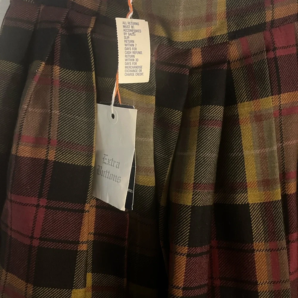 NWT VINTAGE Ralph Lauren Plaid Paisley Pleated skirt Womens Skirt Old Money Sz 4 - Picture 3 of 9